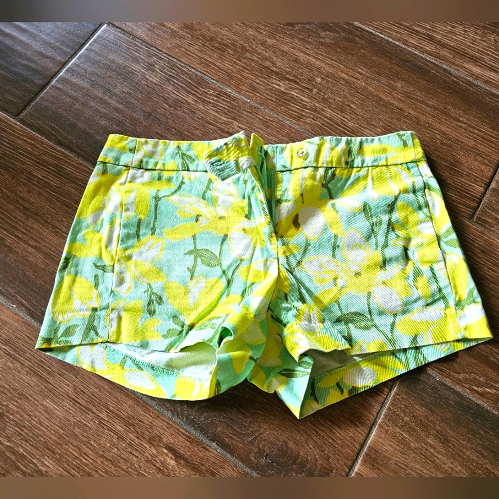J. CREW SZ 8 LEMONS SHORTS STRETCH